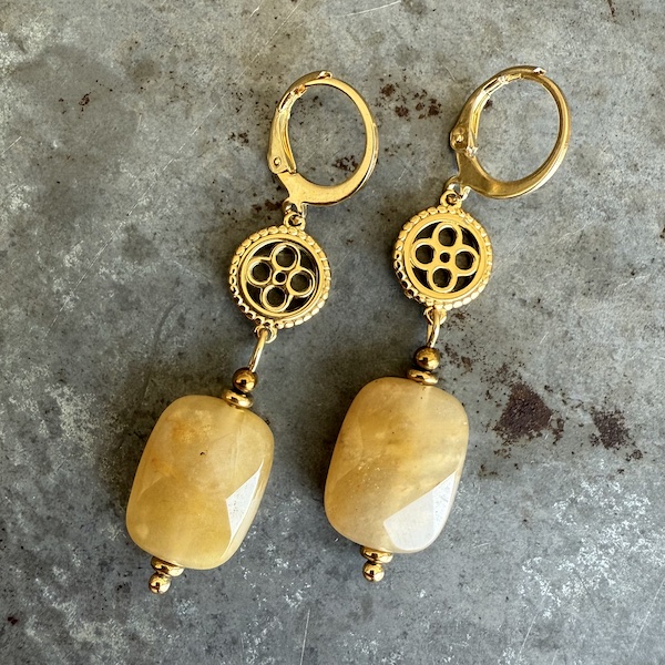 Boucles d'oreilles Owi 1004 en agate jaune