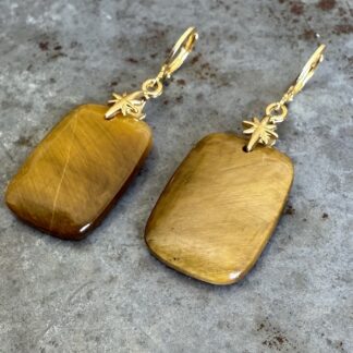 Boucles d'oreilles Owi 1006 en oeil de tigre-1