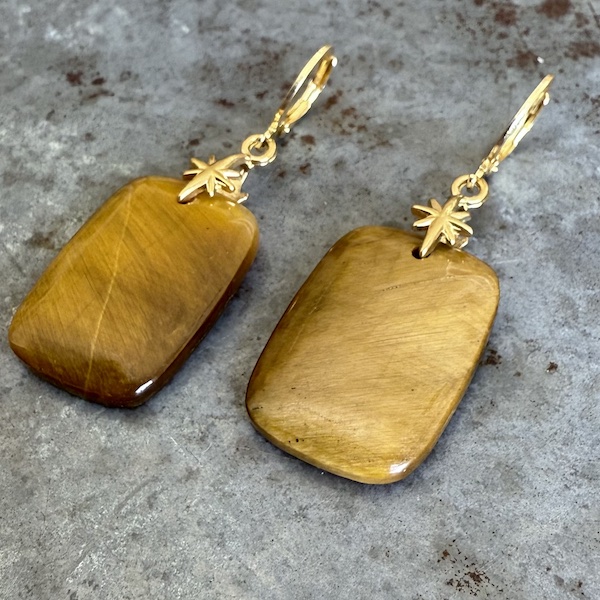 Boucles d'oreilles Owi 1006 en oeil de tigre-1