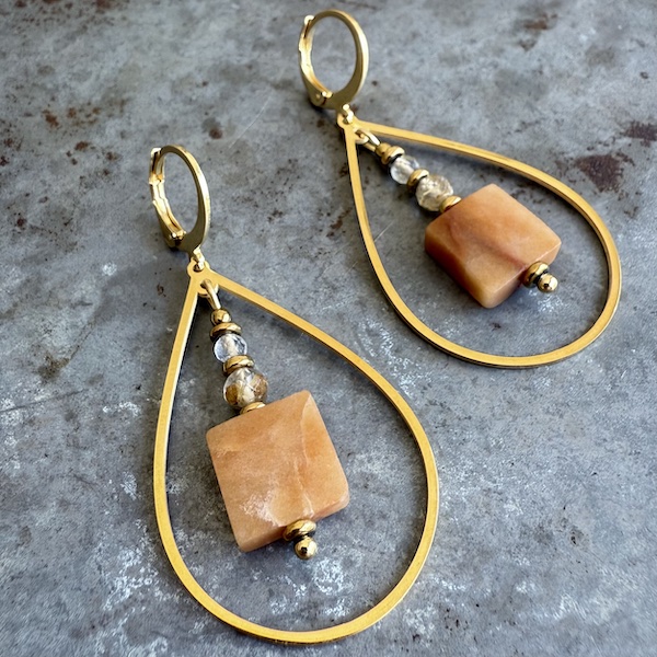 Boucles d'oreilles Owi 1007 en quart rutile-1