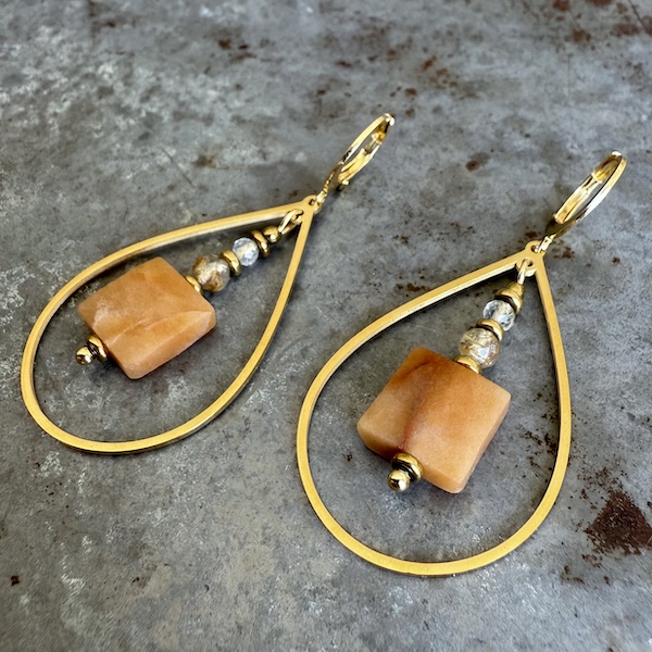 Boucles d'oreilles Owi 1007 en quart rutile-2