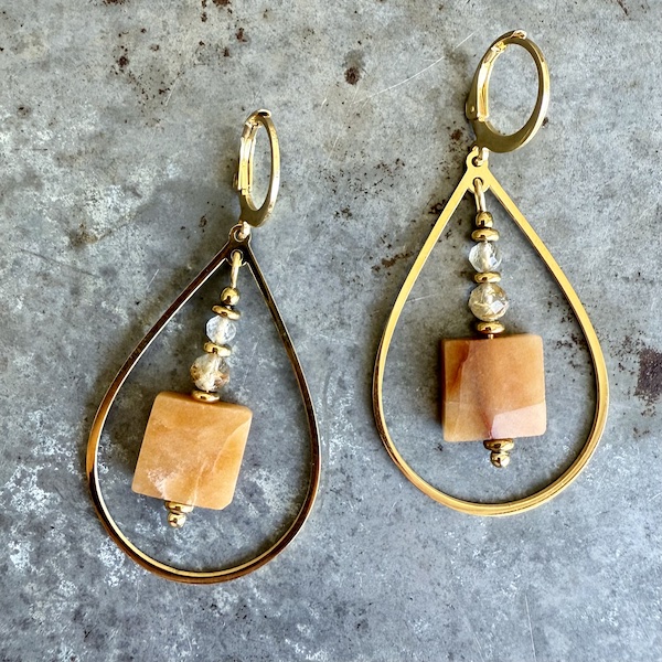 Boucles d'oreilles Owi 1007 en quart rutile