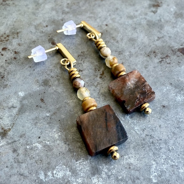 Boucles d'oreilles Owi 1011 en quartz rutile-1