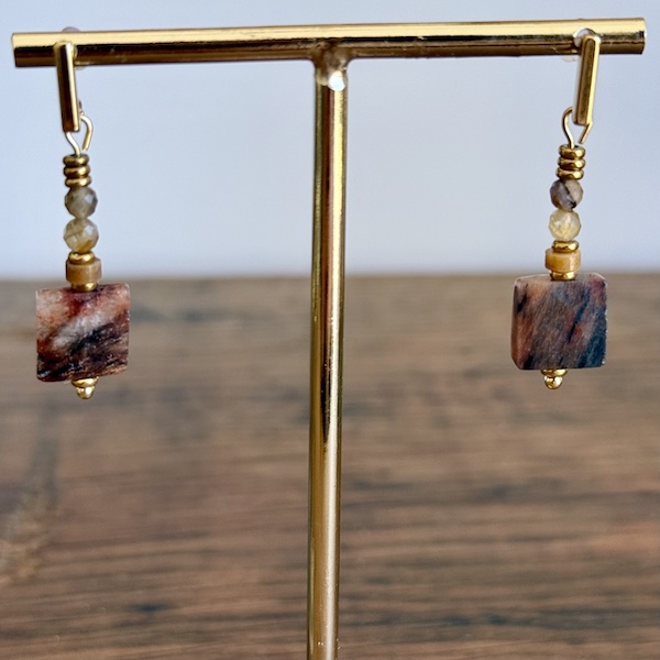 Boucles d'oreilles Owi 1011 en quartz rutile-2