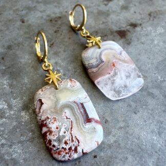 Boucles d'oreilles Owi 1015 en agate mexicaine-1