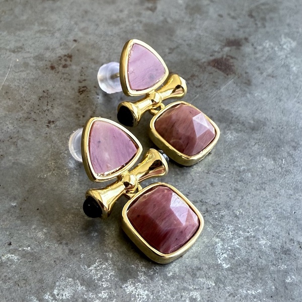 Boucles d'oreilles Owi 1017 en rhodonite-1