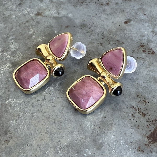 Boucles d'oreilles Owi 1017 en rhodonite-2