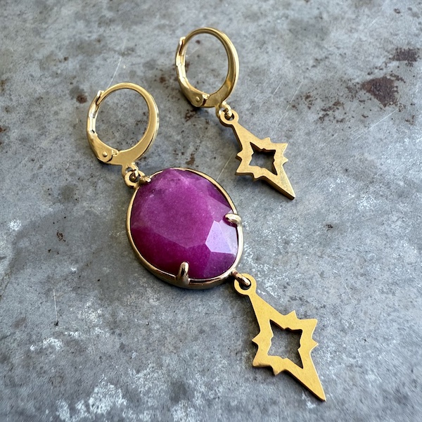 Boucles d'oreilles Owi 1023 en agate rose-1