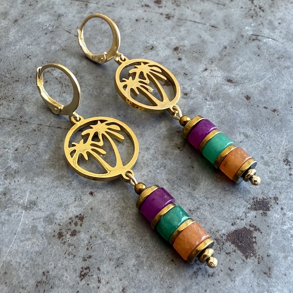 Boucles d'oreilles Owi 1028 en multipierres-1