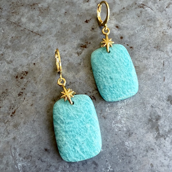 Boucles d'oreilles Owi 1033 en amazonite