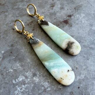 Boucles d'oreilles Owi 1035 en amazonite multicolore