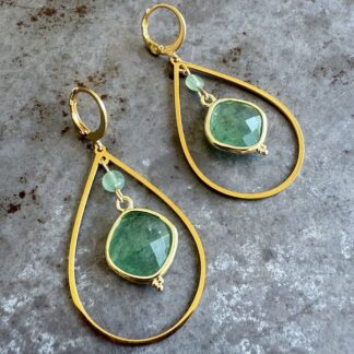 Boucles d'oreilles Owi 1036 en quartz fraise vert