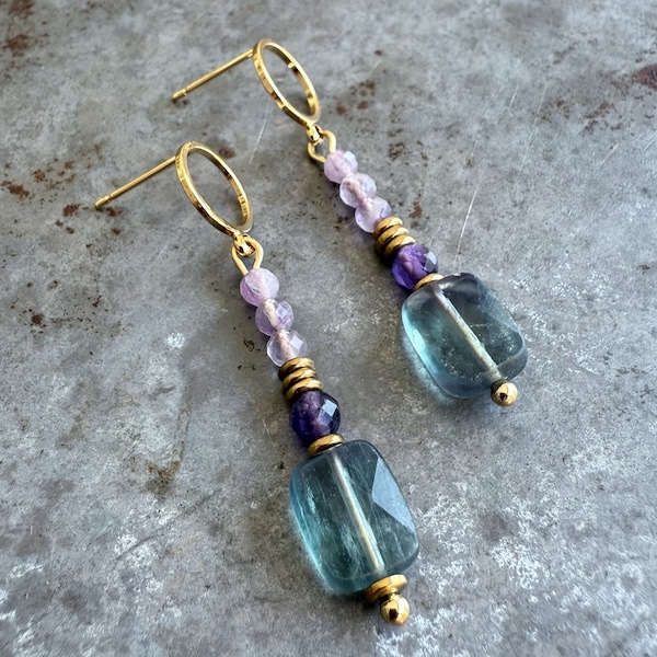 Boucles d'oreilles Owi 1045 en fluorite-1