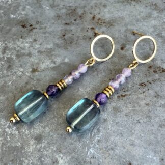 Boucles d'oreilles Owi 1045 en fluorite