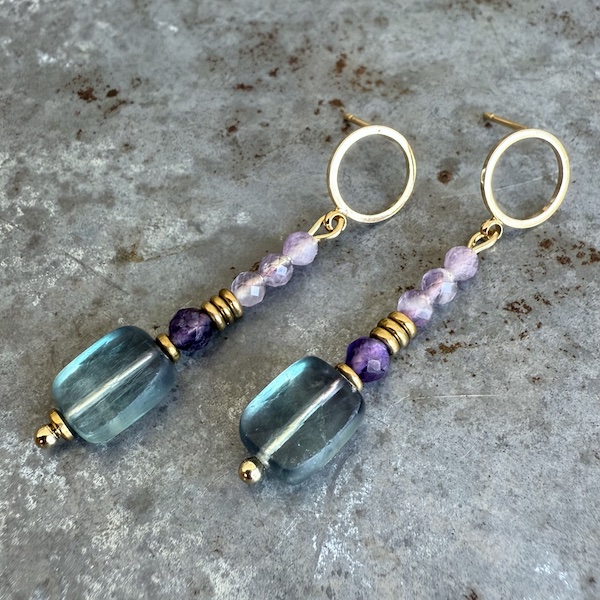 Boucles d'oreilles Owi 1045 en fluorite