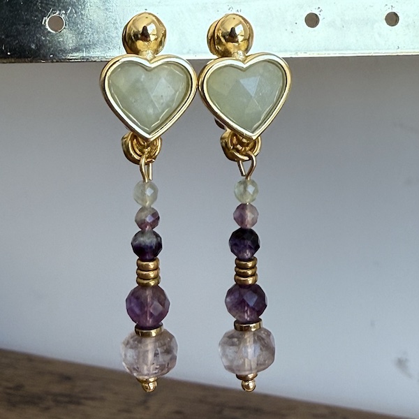 Boucles d'oreilles Owi 1046 en fluorite-2