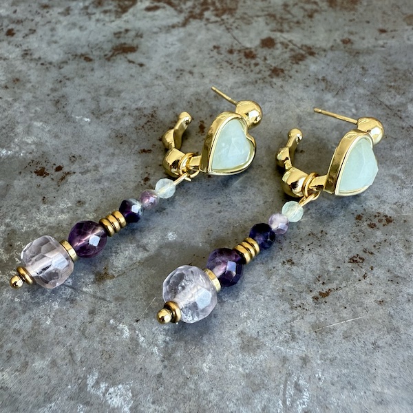 Boucles d'oreilles Owi 1046 en fluorite