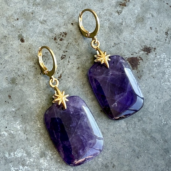 Boucles d'oreilles Owi 1053 en améthyste-1