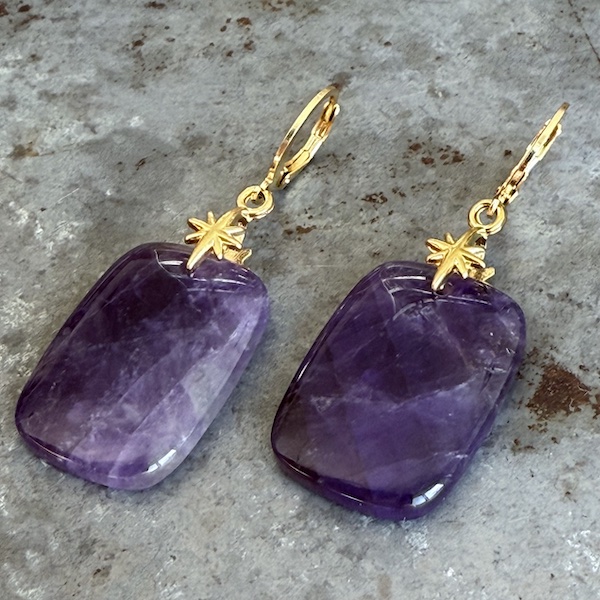 Boucles d'oreilles Owi 1053 en améthyste-2