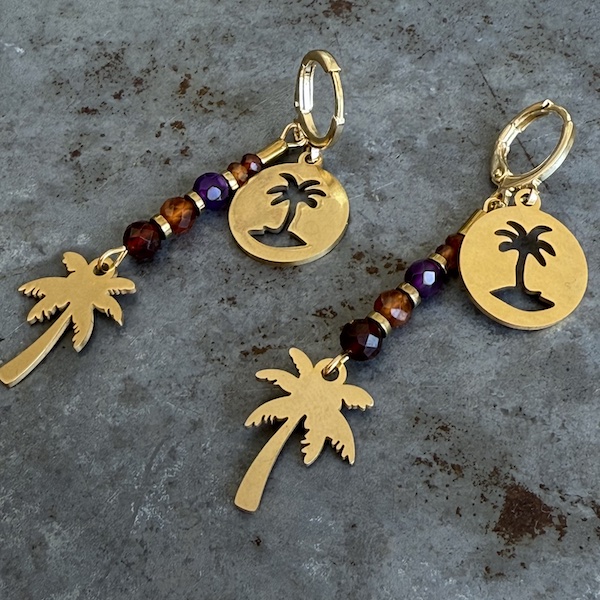 Boucles d'oreilles Owi 1055 en grenat orange-1