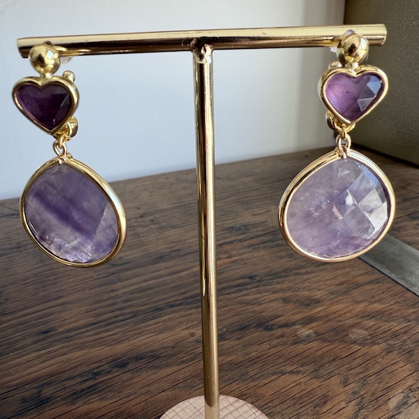 Boucles d'oreilles Owi 1058 en améthyste-1