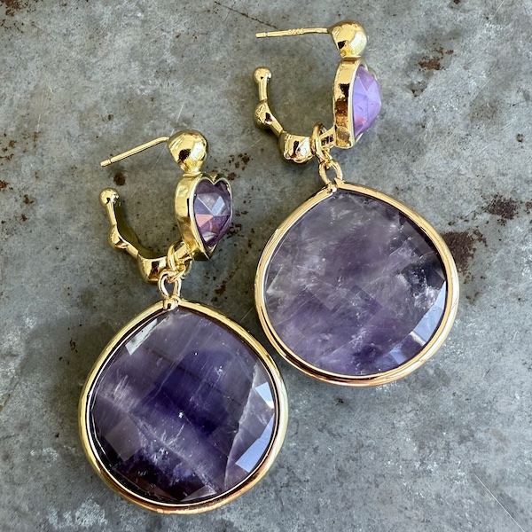 Boucles d'oreilles Owi 1058 en améthyste-2