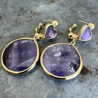 Boucles d'oreilles Owi 1058 en améthyste