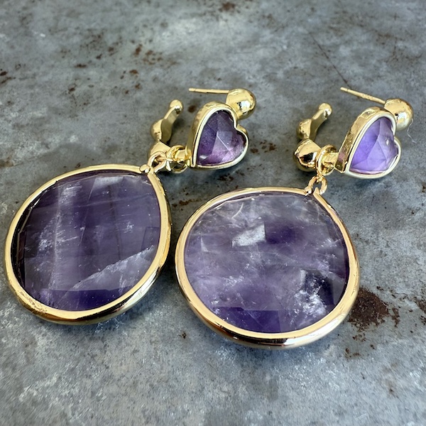 Boucles d'oreilles Owi 1058 en améthyste