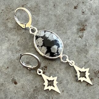 Boucles d'oreilles Owi 970 en obsidienne-1