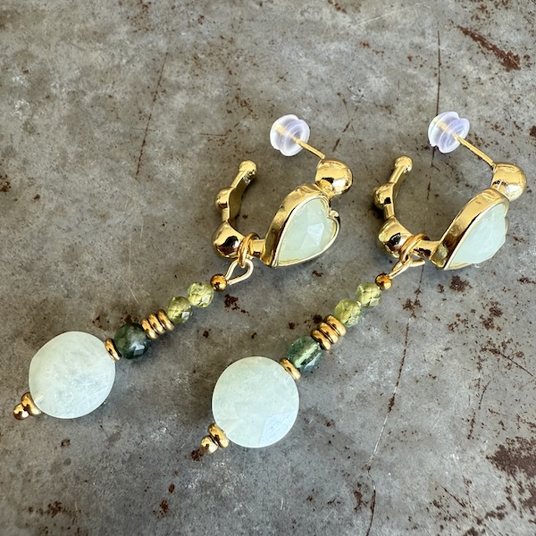 Boucles d'oreilles Owi 979 en aigue marine-1