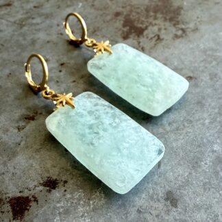 Boucles d'oreilles Owi 980 en aigue marine