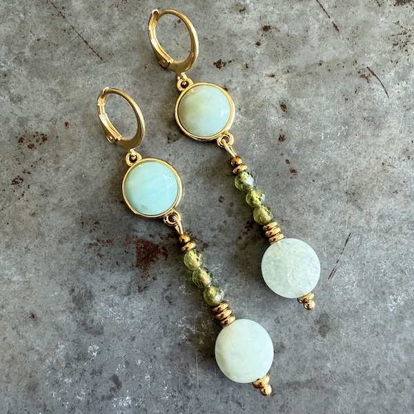 Boucles d'oreilles Owi 982 en aigue marine-1