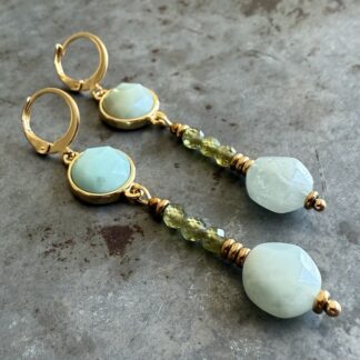 Boucles d'oreilles Owi 982 en aigue marine