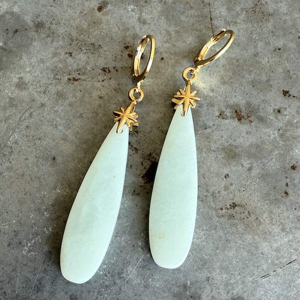 Boucles d'oreilles Owi 983 en aigue marine-1