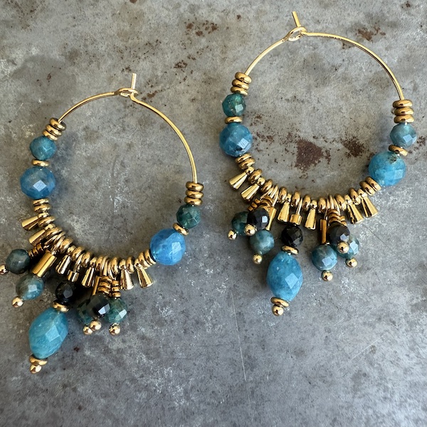 Boucles d'oreilles Owi 989 créoles en apatite-2