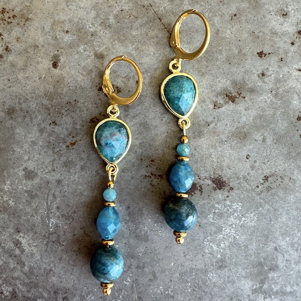 Boucles d'oreilles Owi 990 en apatite