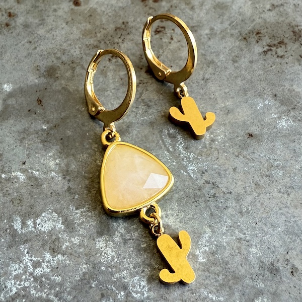 Boucles d'oreilles Owi 996 en sunstone