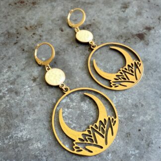 Boucles d'oreilles Owi 998 en coquillage jaune