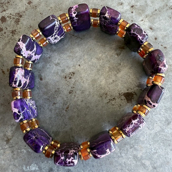 Bracelet ISPAHU en jaspe impérial violet-4