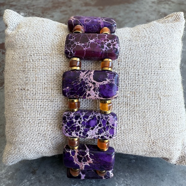 Bracelet ISPAHU en jaspe impérial violet-5
