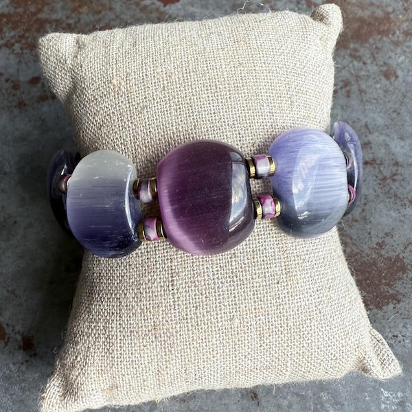 Bracelet ISPAHU en oeil de chat violine-2