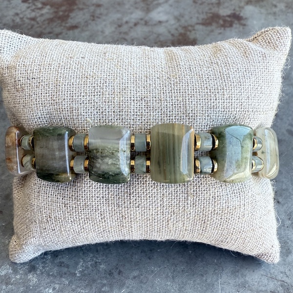 Bracelet ISPAHU en quartz rutile vert clair-2