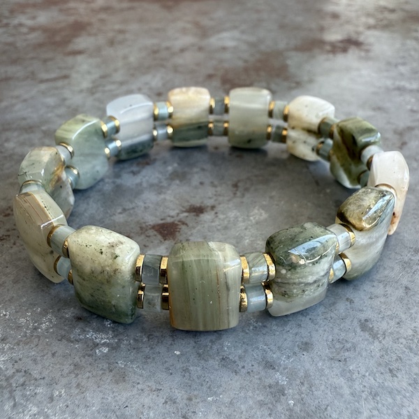 Bracelet ISPAHU en quartz rutile vert clair