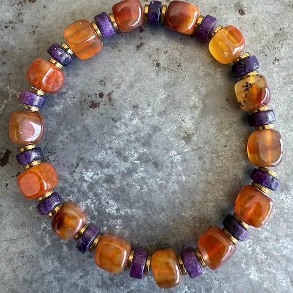 Bracelet en grenat orange-11