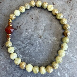 Bracelet en grenat vert et cornaline-6