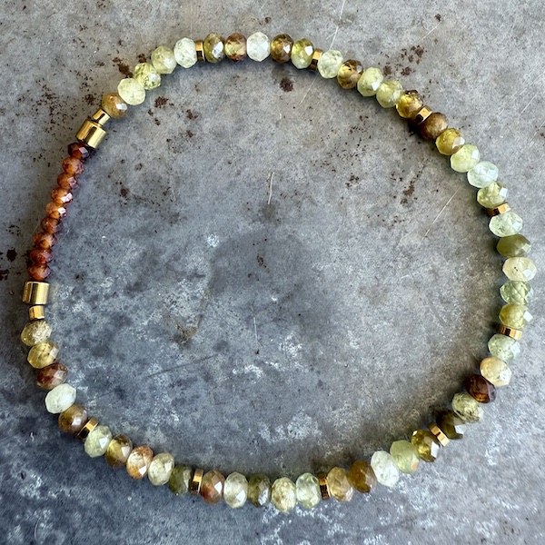 Bracelet en grenat vert et orange-2