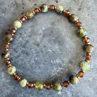 Bracelet en grenat vert et orange-4