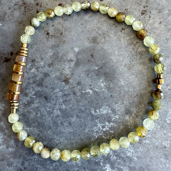 Bracelet en grenat vert et orange-5