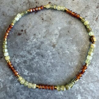 Bracelet en grenat vert et orange-7