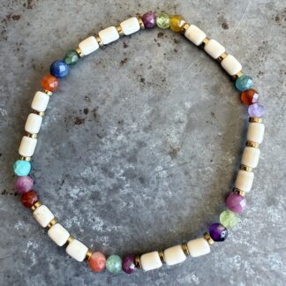 Bracelet en howlite blanche-7